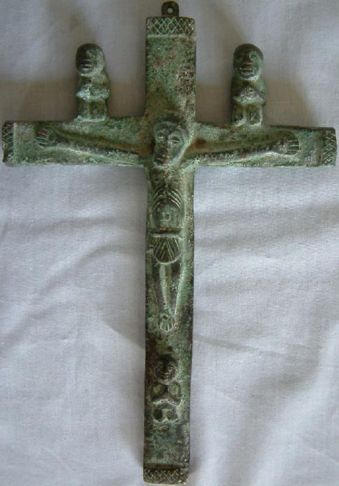 19th century 20th century African bronze crucifix